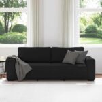 vidaXL 3-miestna pohovka, čierna 220x77x82 cm, látka – Obrázok 3
