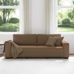 vidaXL 3-miestna pohovka hnedá 220x77x82 cm látková – Obrázok 3