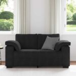 vidaXL Dvojpohovka, čierna 160x77x82 cm, zamat – Obrázok 3