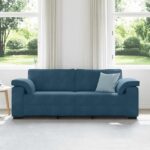 vidaXL 3-miestna pohovka modrá 220x77x82 cm zamatová – Obrázok 3