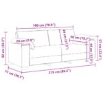 vidaXL 3-miestna pohovka modrá 220x77x82 cm zamatová – Obrázok 9