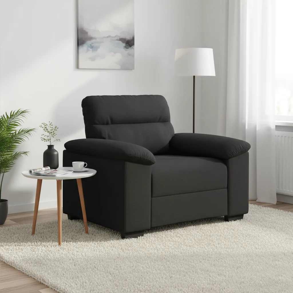4105289_1.jpg vidaXL Rozkladacia pohovka, čierna 100x81x84 cm, látka – Obrázok 1