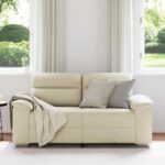 vidaXL 2-miestna pohovka krémová 160x81x84 cm umelá koža – Obrázok 3