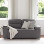 vidaXL 2-miestna pohovka sivá 160x81x84 cm umelá koža – Obrázok 3