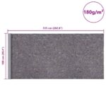 vidaXL Protišmyková maliarska flísová plachta 5 m 180 g/m² sivá – Obrázok 11
