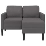 vidaXL 2-miestna pohovka s ležadlom v tvare L, sivá 125 cm, umelá koža – Obrázok 3