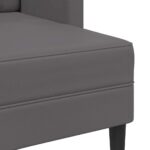 vidaXL 2-miestna pohovka s ležadlom v tvare L, sivá 125 cm, umelá koža – Obrázok 7