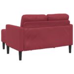 vidaXL 2-miestna pohovka s ležadlom v tvare L, vínovo červená 125 cm, umelá koža – Obrázok 5