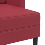 vidaXL 2-miestna pohovka s ležadlom v tvare L, vínovo červená 125 cm, umelá koža – Obrázok 7
