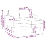 vidaXL 2-miestna pohovka s ležadlom v tvare L, vínovo červená 125 cm, umelá koža – Obrázok 9