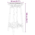 vidaXL Okrúhly vonkajší barový stôl Ø55x100 cm bambusový – Obrázok 11