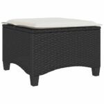 vidaXL Záhradné stoličky s vankúšmi 2 ks, čierne 55x55x36 cm, polyratan – Obrázok 6