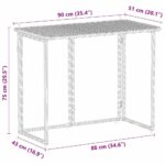 vidaXL Skladací záhradný stôl čierny 90x51x75 cm polyratan – Obrázok 10