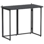 vidaXL Skladací záhradný stôl čierny 90x51x75 cm polyratan – Obrázok 2