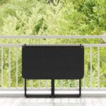 vidaXL Skladací záhradný stôl čierny 90x51x75 cm polyratan – Obrázok 3