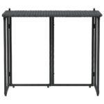 vidaXL Skladací záhradný stôl čierny 90x51x75 cm polyratan – Obrázok 4