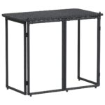 vidaXL Skladací záhradný stôl čierny 90x51x75 cm polyratan – Obrázok 6