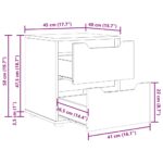 vidaXL Nočný stolík VISNES biely 45x40x50 cm, drevo – Obrázok 11