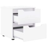 vidaXL Nočný stolík VISNES biely 45x40x50 cm, drevo – Obrázok 5