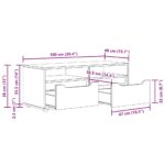vidaXL TV skrinka „VISNES“ biela 100x40x38 cm, drevo – Obrázok 12