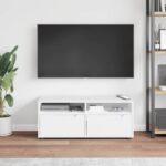 vidaXL TV skrinka „VISNES“ biela 100x40x38 cm, drevo – Obrázok 3