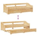 vidaXL Denná posteľ s výsuvným lôžkom bez matraca IRUN 90x200 cm – Obrázok 10