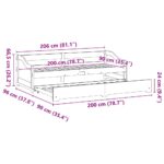 vidaXL Denná posteľ s výsuvným lôžkom bez matraca IRUN 90x200 cm – Obrázok 13