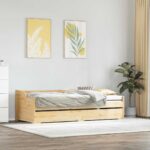 vidaXL Denná posteľ s výsuvným lôžkom bez matraca IRUN 90x200 cm – Obrázok 3