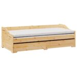 vidaXL Denná posteľ s výsuvným lôžkom bez matraca IRUN 90x200 cm – Obrázok 4