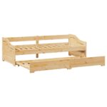 vidaXL Denná posteľ s výsuvným lôžkom bez matraca IRUN 90x200 cm – Obrázok 6