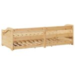 vidaXL Denná posteľ s výsuvným lôžkom bez matraca IRUN 90x200 cm – Obrázok 9