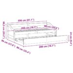 vidaXL Denná posteľ s výsuvným lôžkom bez matraca IRUN biela 90x200 cm – Obrázok 13