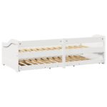 vidaXL Denná posteľ s výsuvným lôžkom bez matraca IRUN biela 90x200 cm – Obrázok 9