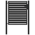 vidaXL Záhradná bránka uzamykateľná čierna 100x100 cm hliníková – Obrázok 2