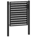 vidaXL Záhradná bránka uzamykateľná čierna 100x100 cm hliníková – Obrázok 4