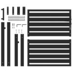 vidaXL Záhradná bránka uzamykateľná čierna 100x100 cm hliníková – Obrázok 5