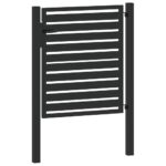 vidaXL Záhradná bránka uzamykateľná čierna 100x100 cm hliníková – Obrázok 7