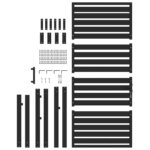 vidaXL Záhradná bránka uzamykateľná čierna 100x180 cm hliníková – Obrázok 5