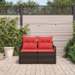 vidaXL Záhradná pohovka s vankúšom 120 x 62 x 69 cm polyratan – Obrázok 3