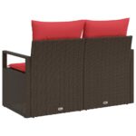 vidaXL Záhradná pohovka s vankúšom 120 x 62 x 69 cm polyratan – Obrázok 4