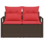 vidaXL Záhradná pohovka s vankúšom 120 x 62 x 69 cm polyratan – Obrázok 5