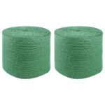 vidaXL Jutové lano 2 pcs Zelená 100% Tossa juta