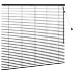 vidaXL Žalúzia Čierna 145 x 130 cm 35 mm Masívne Paulownia drevo – Obrázok 3