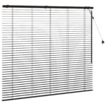 vidaXL Žalúzia Tmavohnedá 145 x 130 cm 35 mm Masívne Paulownia drevo – Obrázok 3