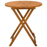 vidaXL Skladací záhradný stôl Prírodná Ø70 x 75 cm – Obrázok 4
