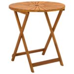 vidaXL Skladací záhradný stôl Prírodná Ø70 x 75 cm – Obrázok 5