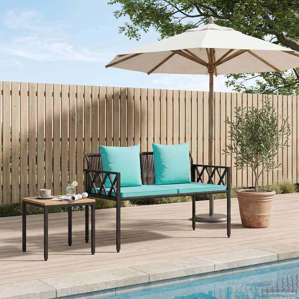 42025356_1.jpg vidaXL Záhradné lavičky 2 -Seater 116 x 56 x 75 cm polyratan – Obrázok 1