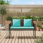 vidaXL Záhradné lavičky 2 -Seater 116 x 56 x 75 cm polyratan – Obrázok 3
