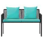 vidaXL Záhradné lavičky 2 -Seater 116 x 56 x 75 cm polyratan – Obrázok 5
