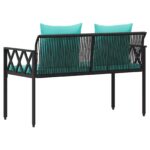 vidaXL Záhradné lavičky 2 -Seater 116 x 56 x 75 cm polyratan – Obrázok 7